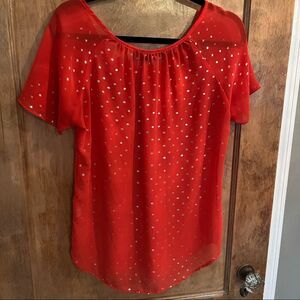 Blue Rain Orange Blouse.